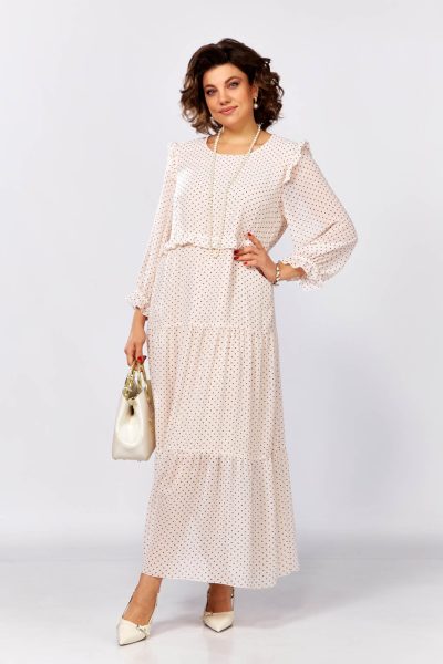 М25301 нежно-пудровый+горох р.48-58