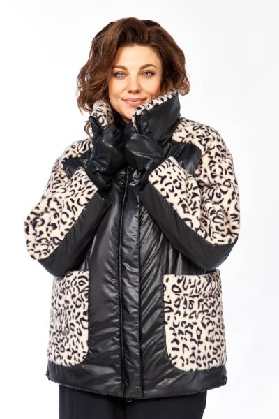 М 7294 черный+беж.принт. р 48-54